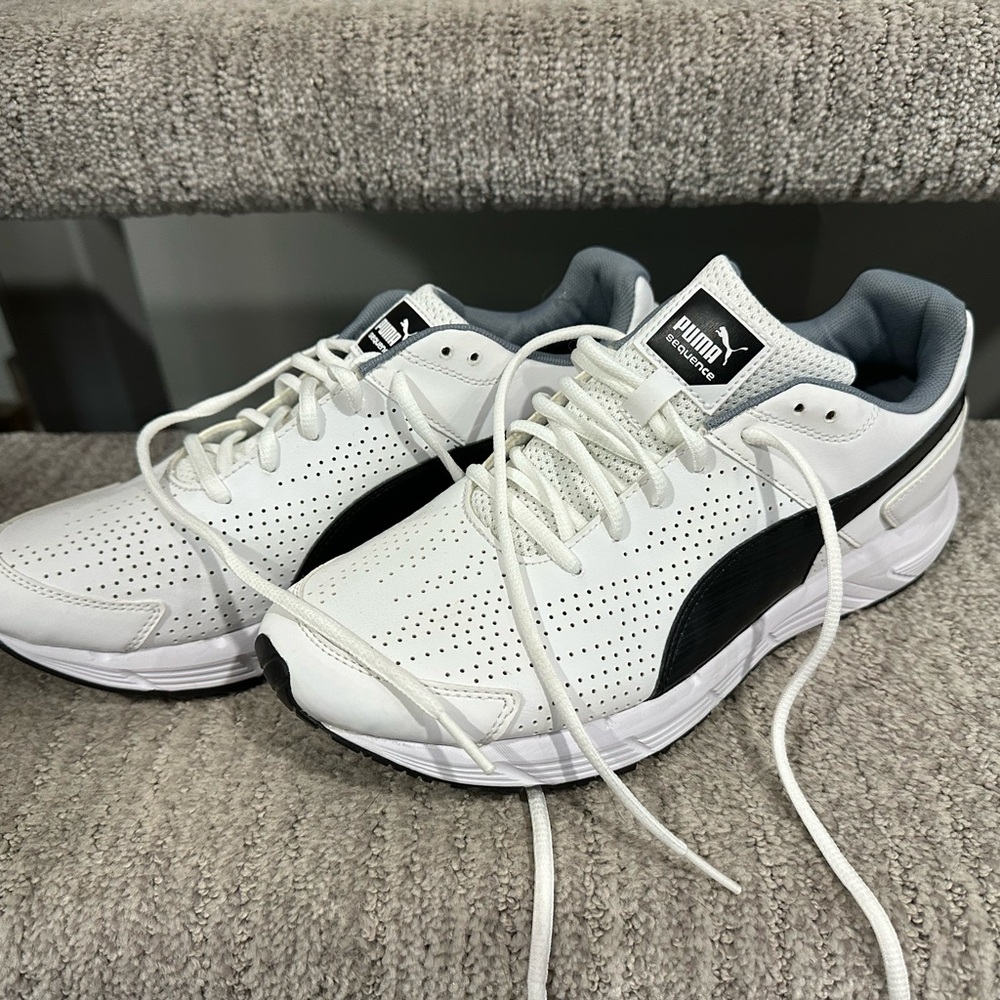 Puma White and Black Sneakers